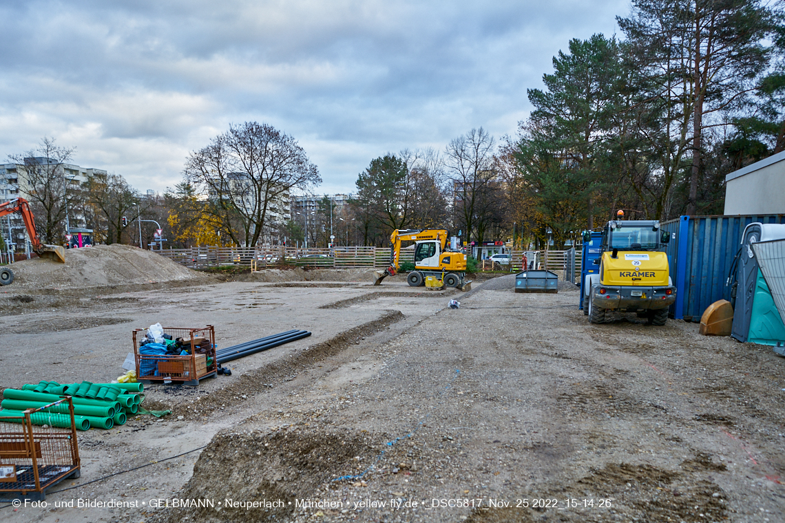 25.11.2022 - Baustelle an der Quiddestraße Haus für Kinder in Neuperlach